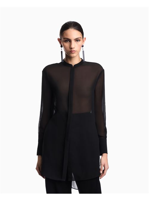 maxi camicia in tecno georgette Emporio Armani | EW003213 AF10209UC001